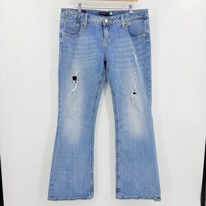 Vigoss Y2K The New York Boot Cut Blue Distressed Jeans 90’s Size 16